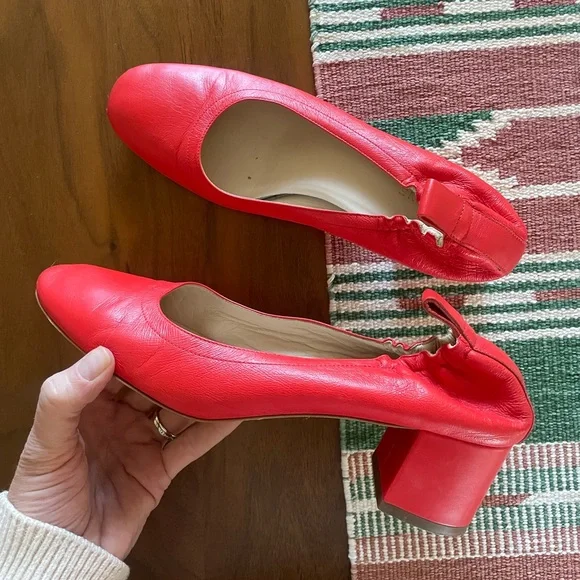 Everlane The Day Heel in Red Leather - Picture 5 of 9